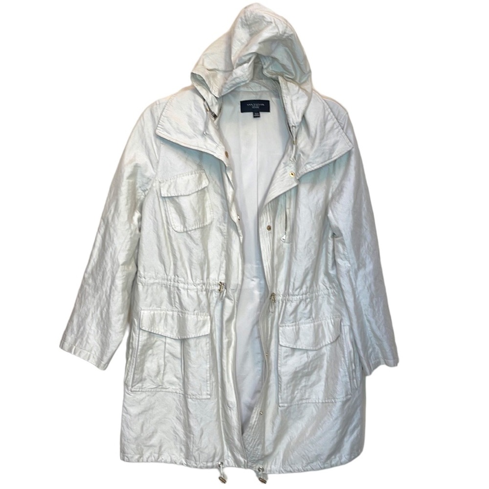Ann Taylor Snap Drawstring Hooded Jacket